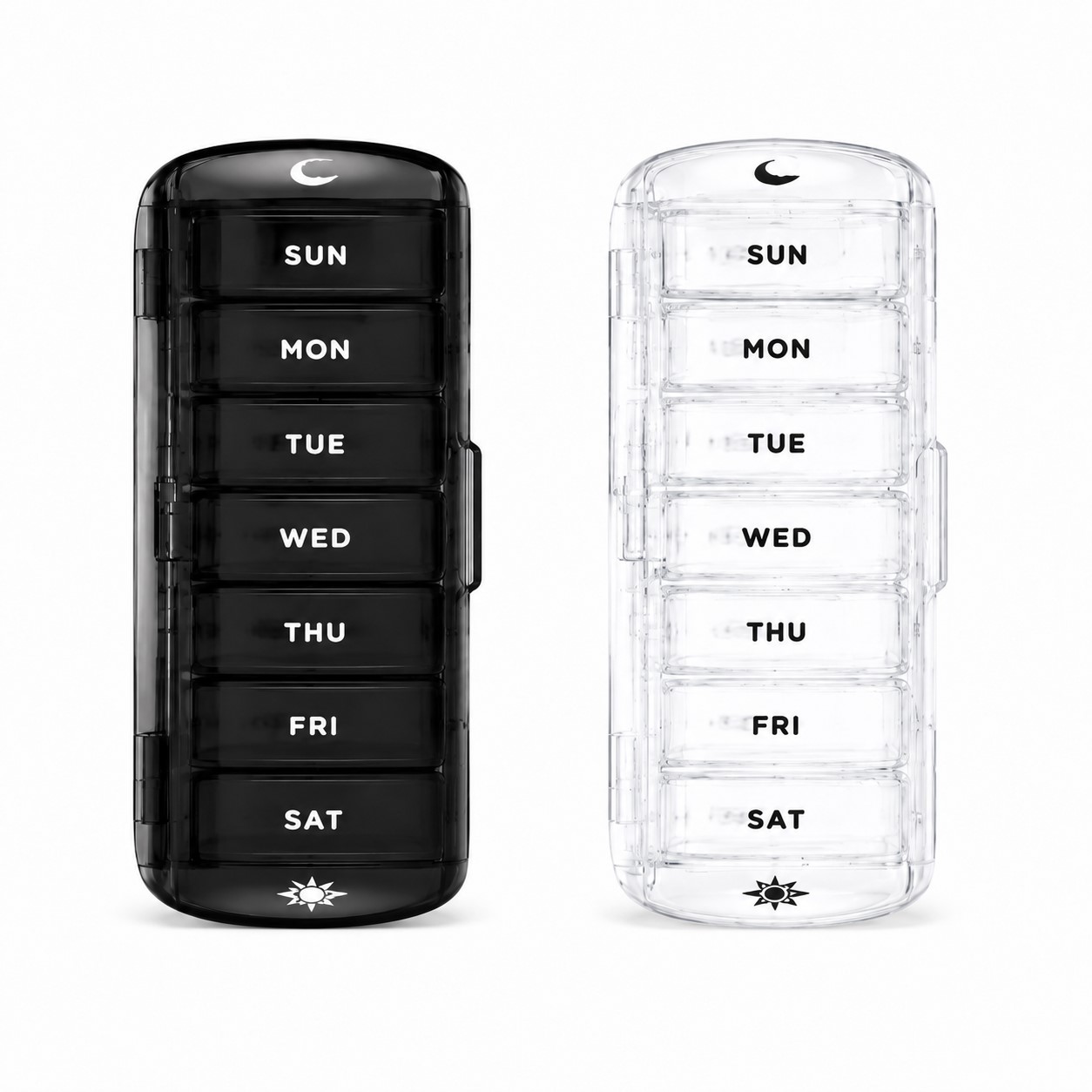 Weekly Polypropylene Pill Organizer With Snap Lids