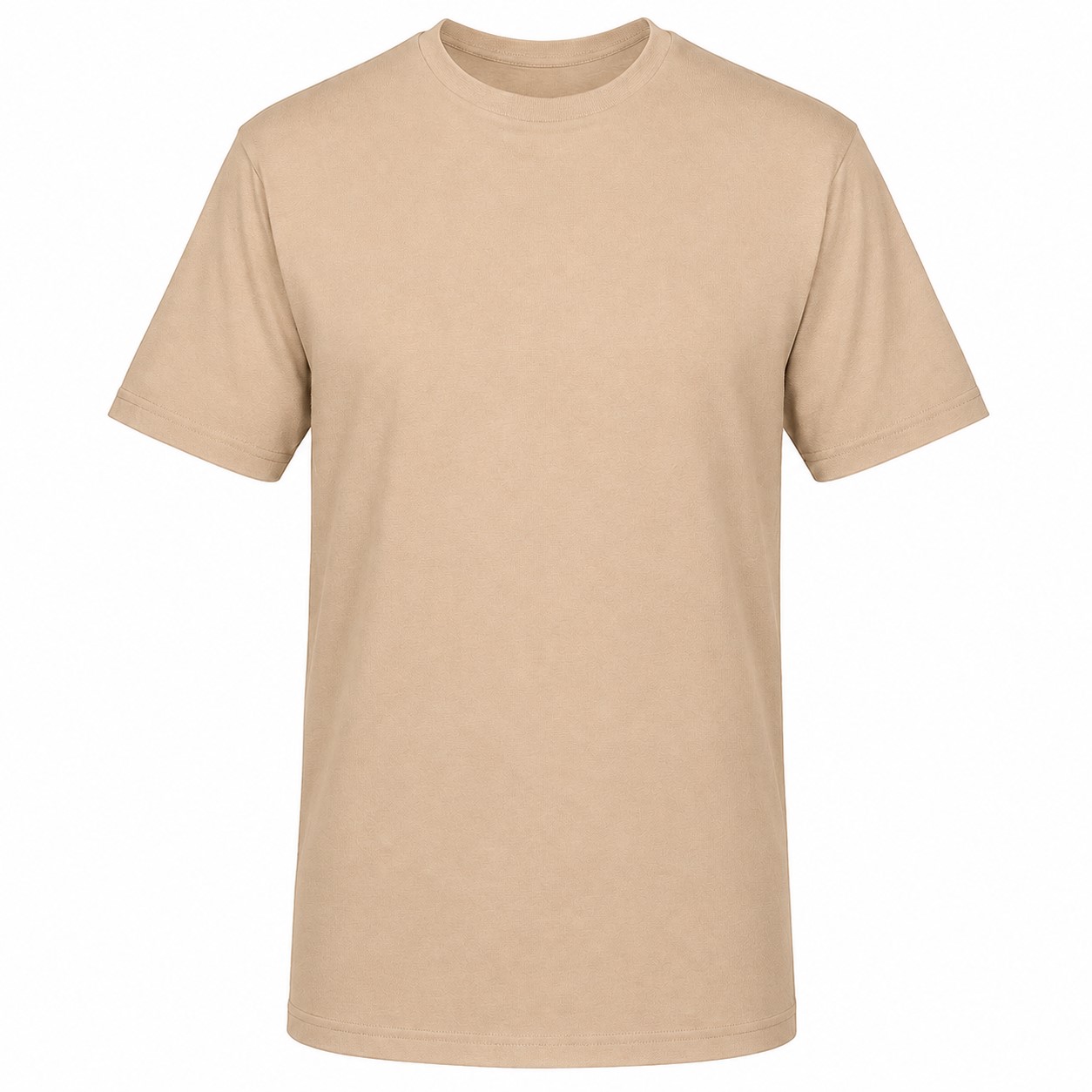 Five Star Pattern Cotton Polyester Tee — Tan Beige