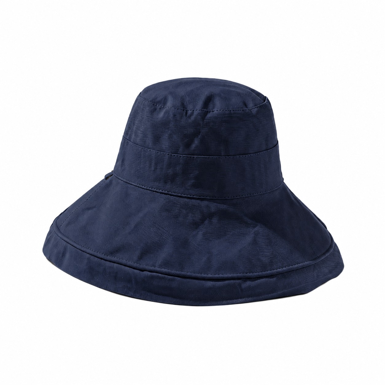 Cotton Reversible Bucket Sun Hat — Navy Blue