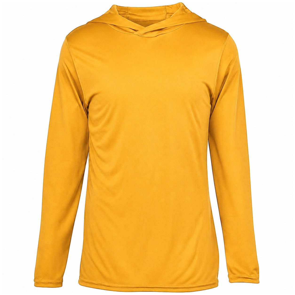 Polyester Hooded Long Sleeve Tee — Gold