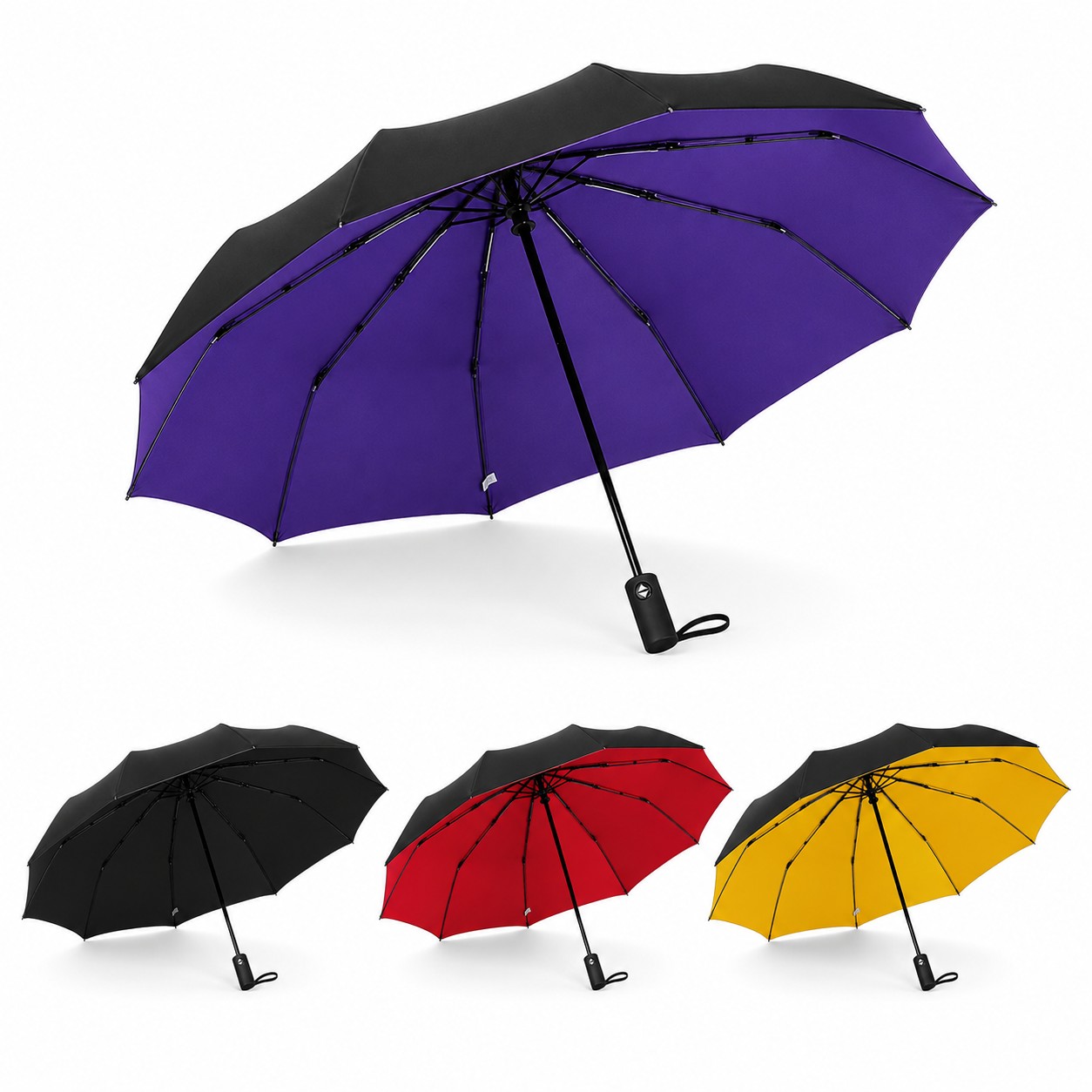 Windproof Polyester Compact Travel Umbrella