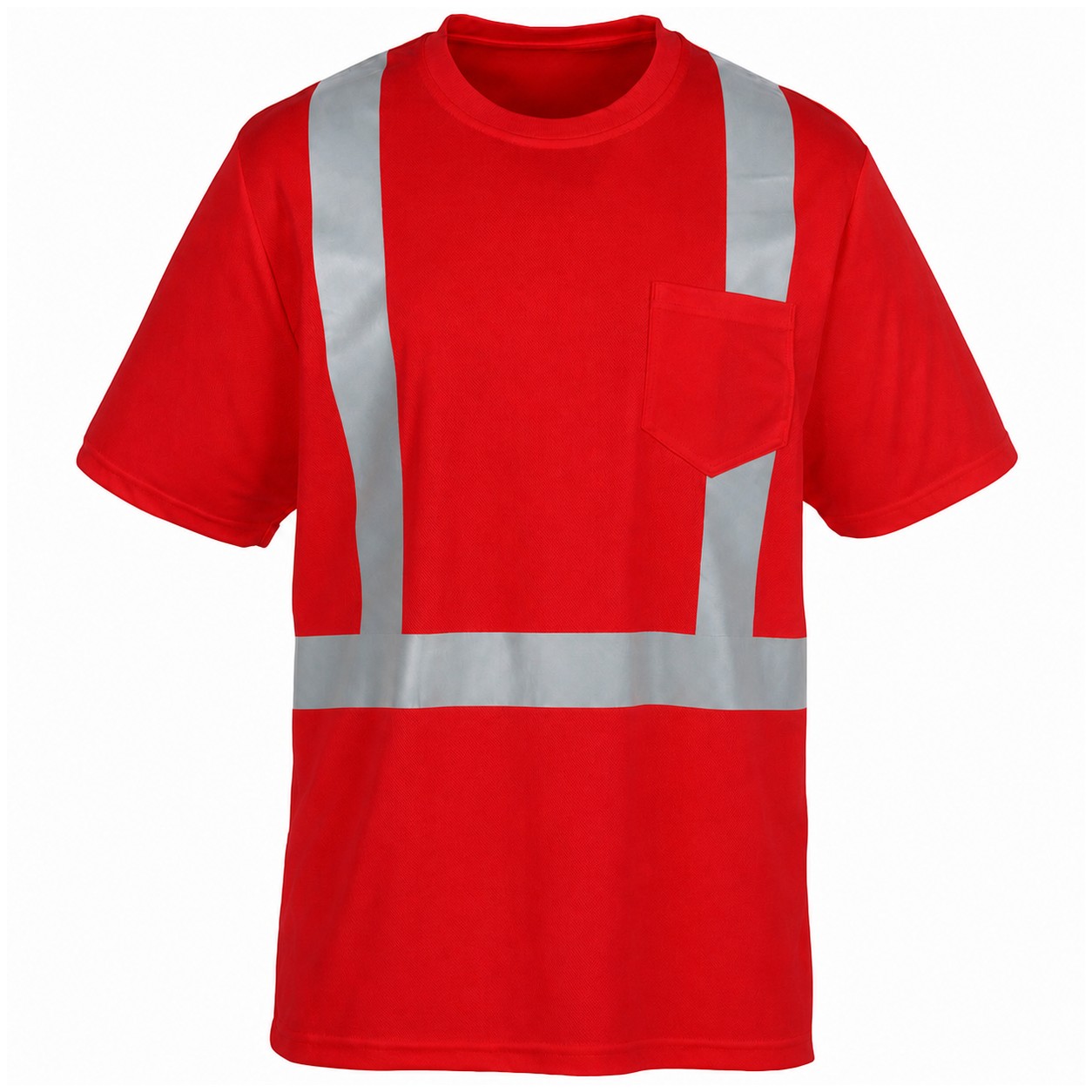 High Visibility Polyester Pocket Shirt — Red