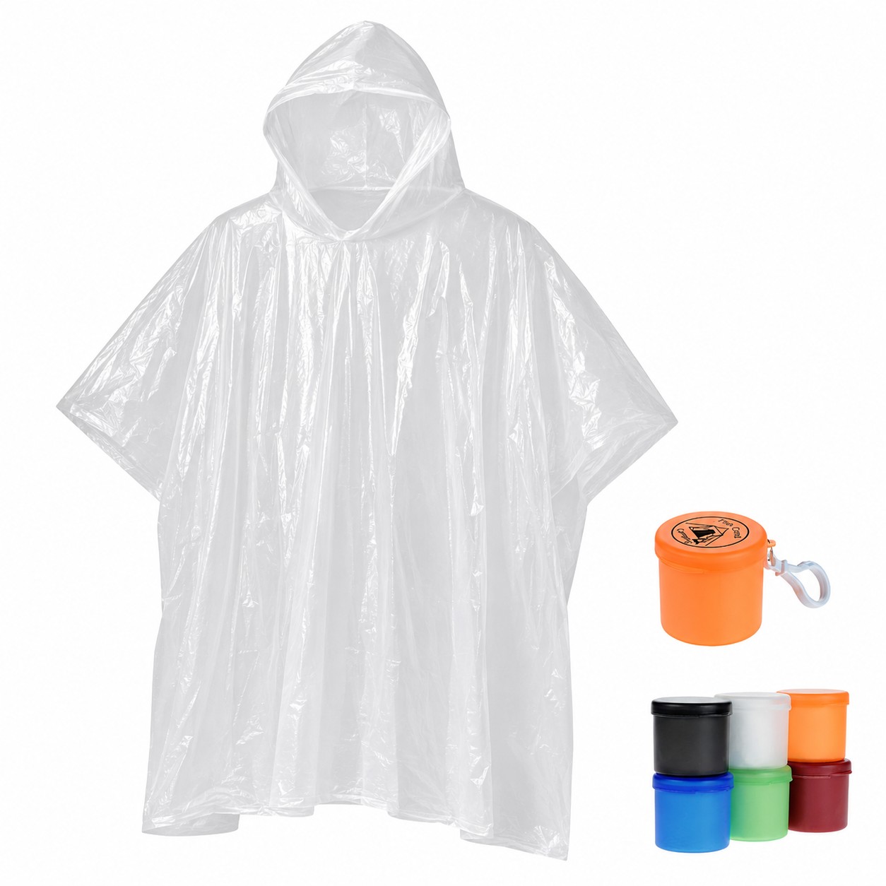 Hooded Plastic Rain Poncho Kit