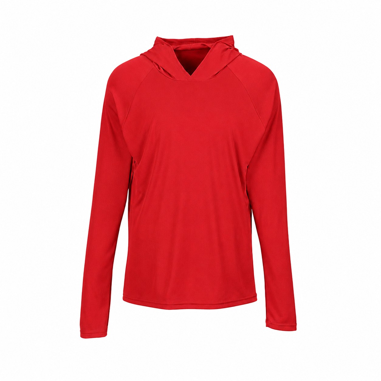 Performance Hooded Long Sleeve Shirt — Red