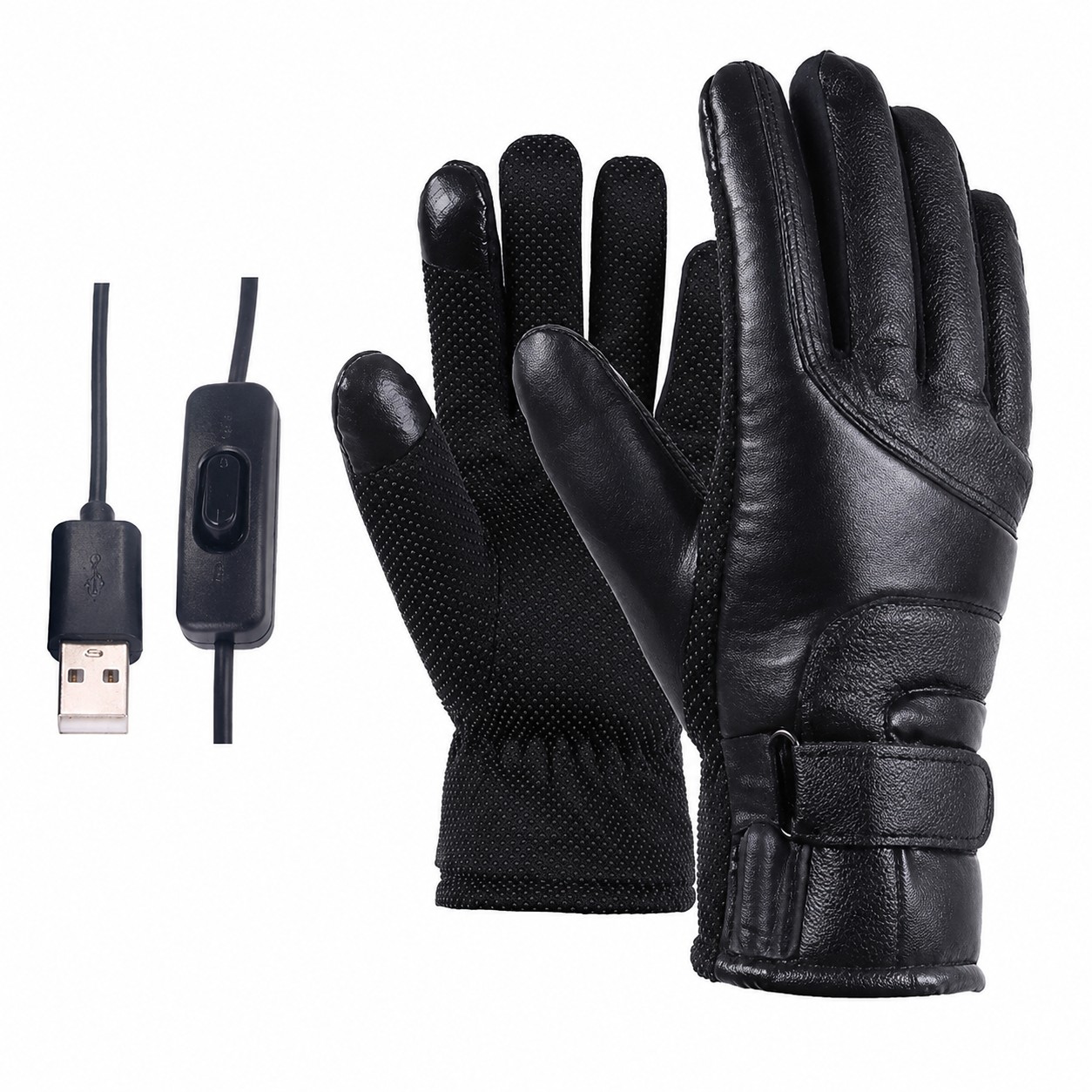 Leather Heated Biking Gloves