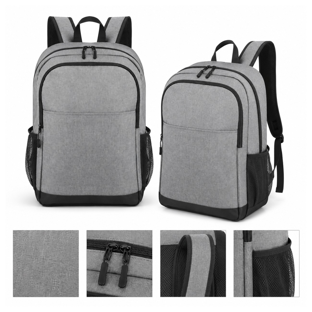 600D Polyester Gray Laptop Backpack