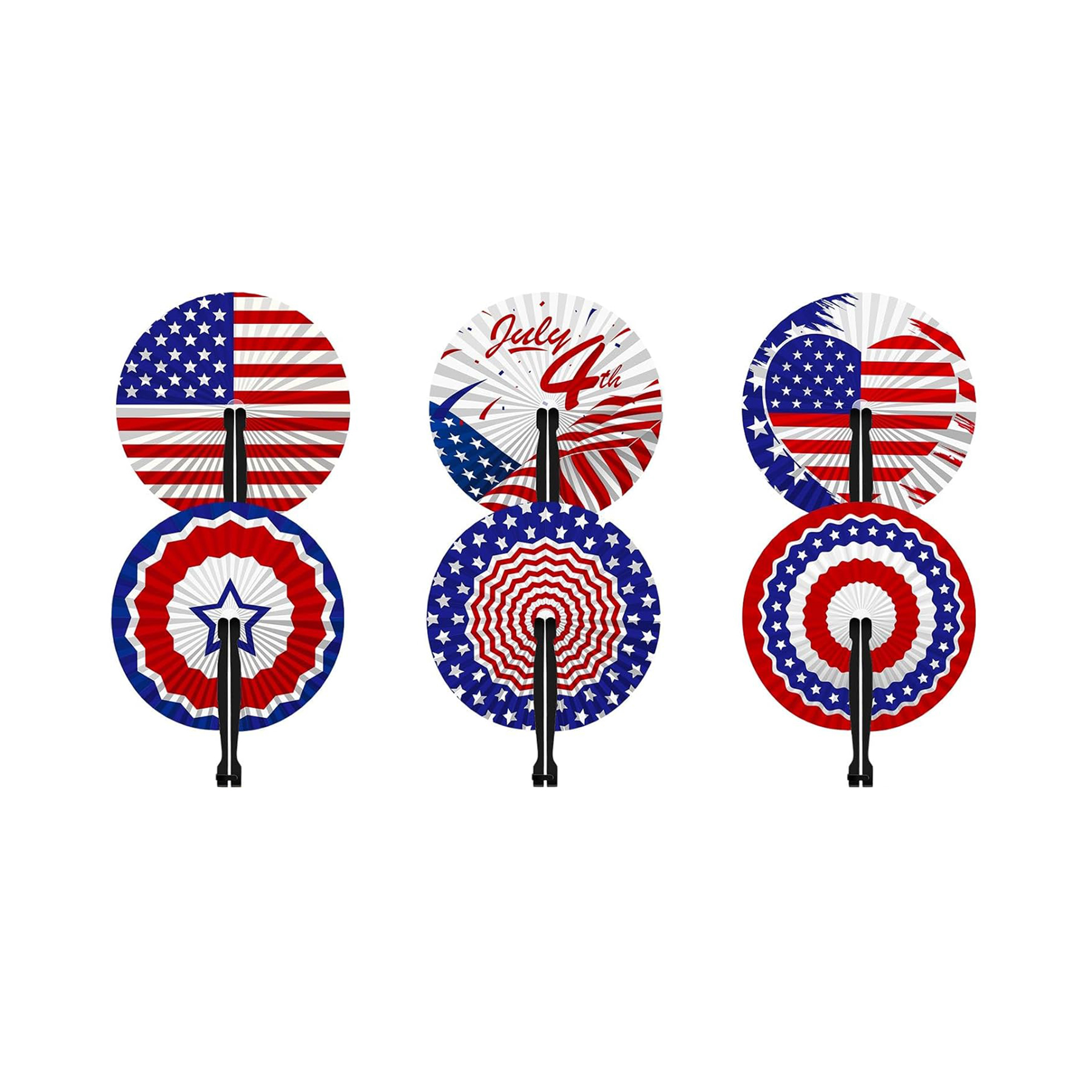 Round Patriotic Paper Fan — view 2