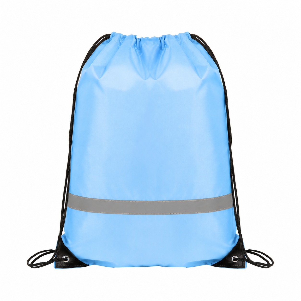 210D Polyester Drawstring Bag — Light Blue