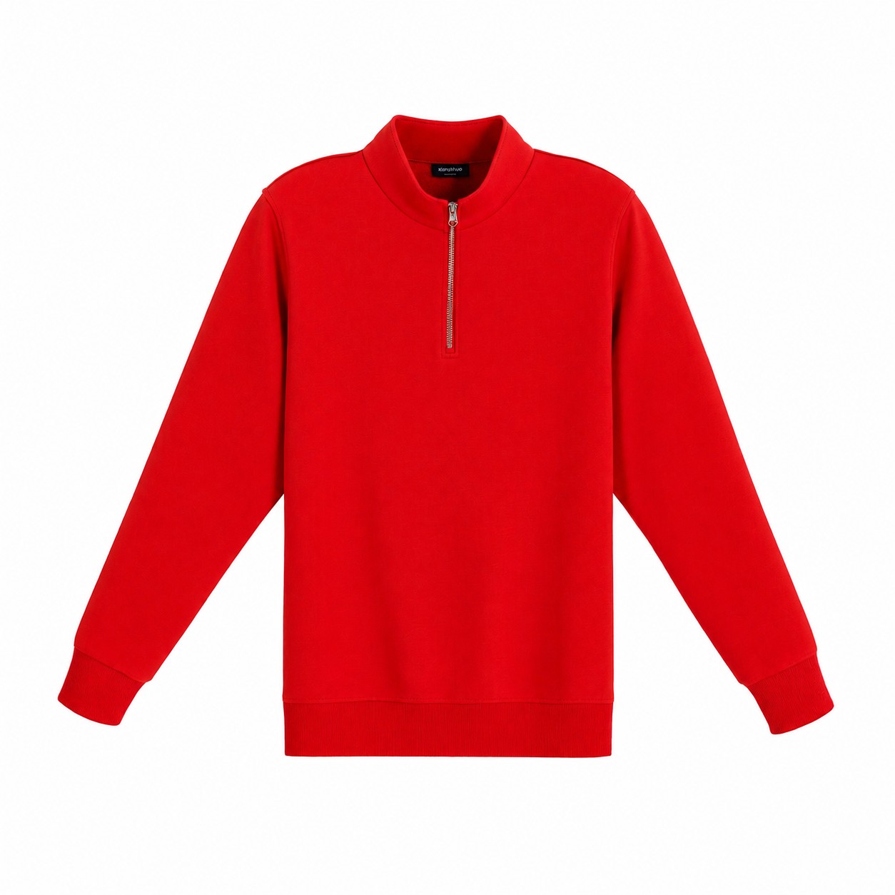 8 Oz Cotton Quarter Zip Sweatshirt — Red