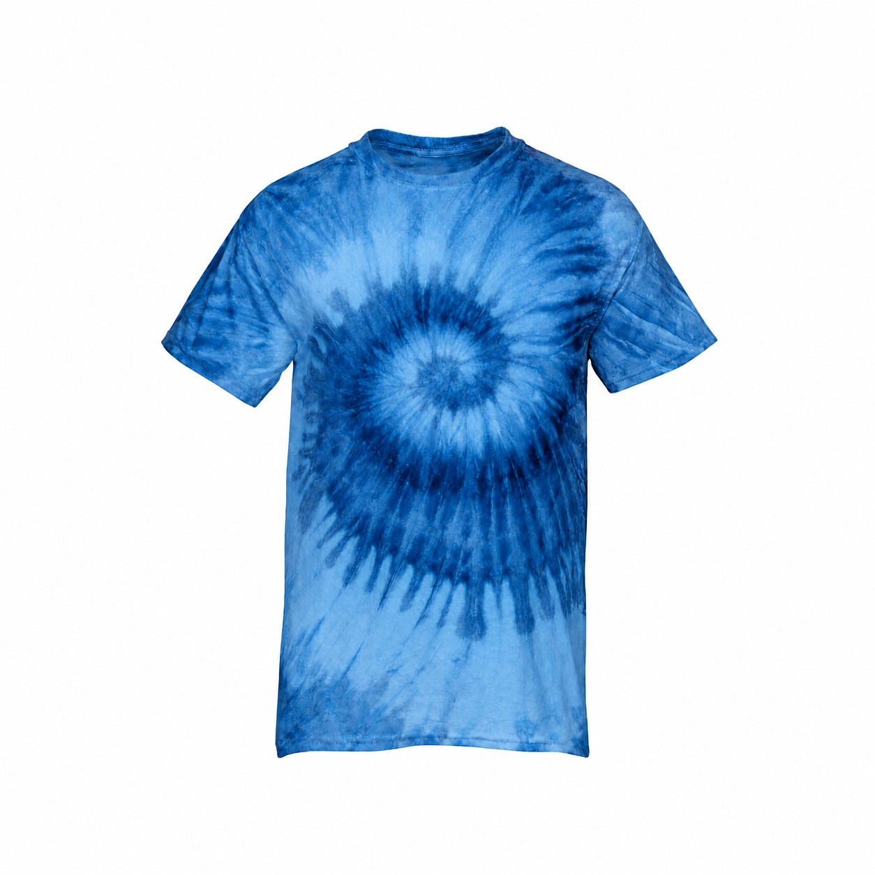 Spiral Tie Dye Cotton T Shirt — Blue