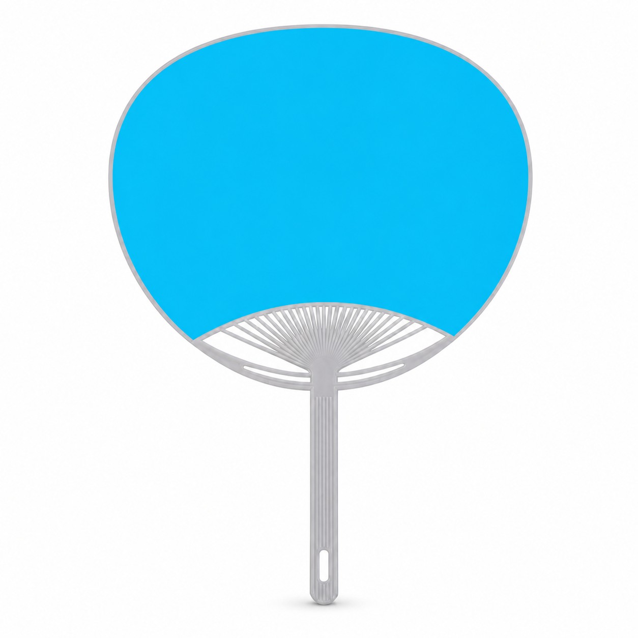 Waterproof Round PP Hand Fan — Aqua Blue