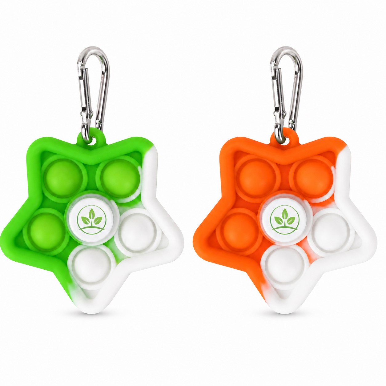 Star Silicone Fidget Spinner Keychain