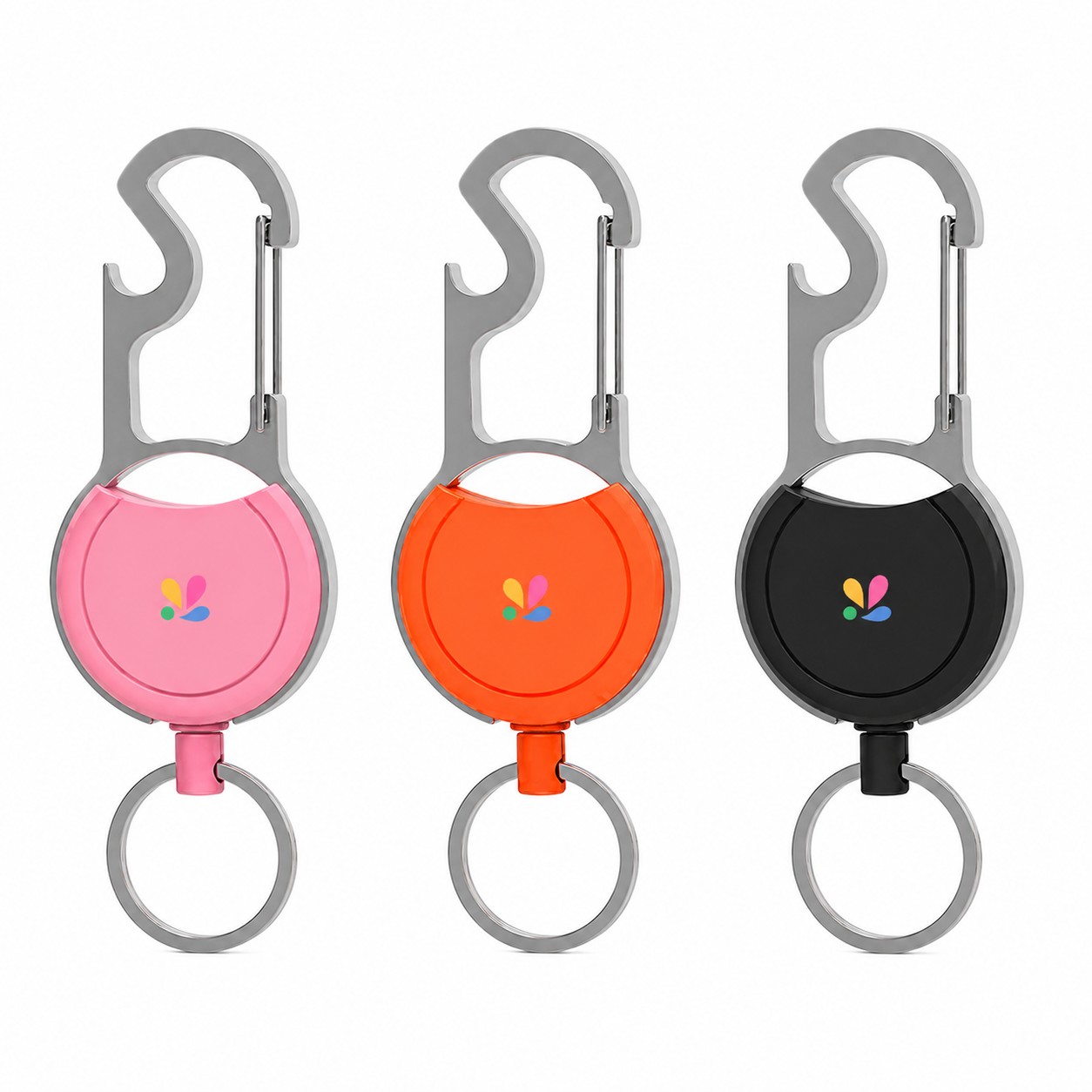 Polyester Carabiner Badge Reel With Keyring