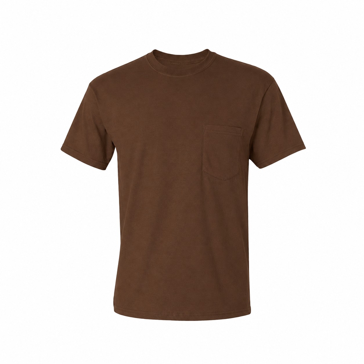Cotton Pocket Shirt — Brown