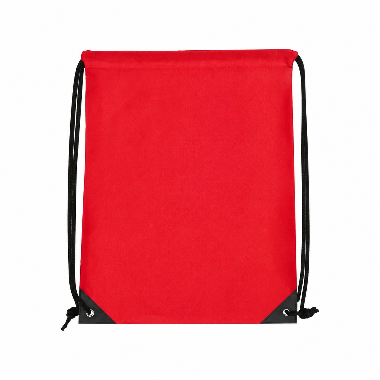 Metal Grommets Polyester Drawstring Bag — Red