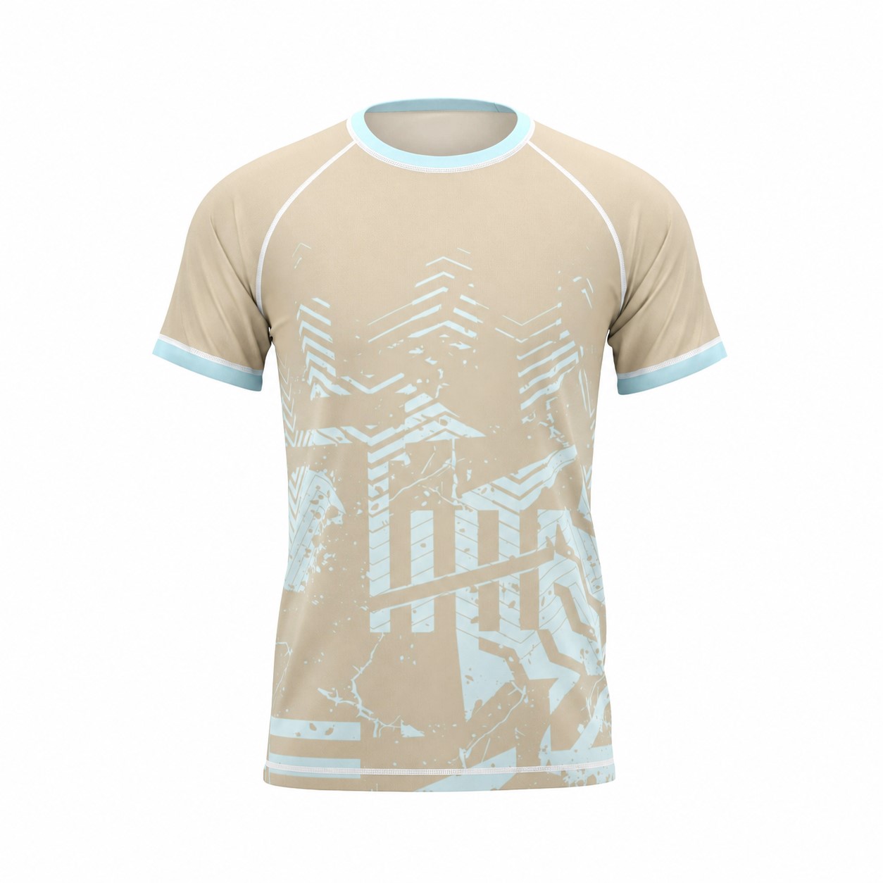 Raglan Performance T-Shirt With Flatlock Seams — Natural Beige