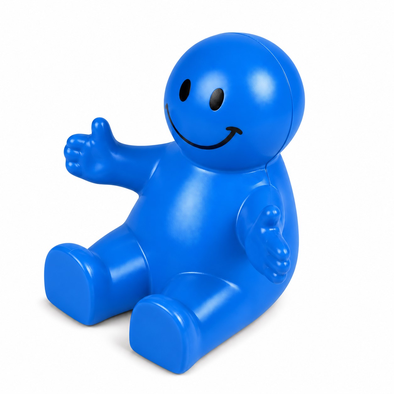 Smiley Stress Toy Phone Holder — Blue