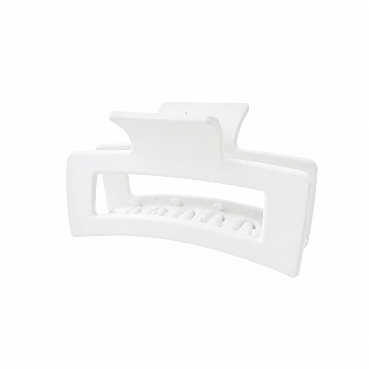 Rectangular Plastic Hair Claw Clip — White