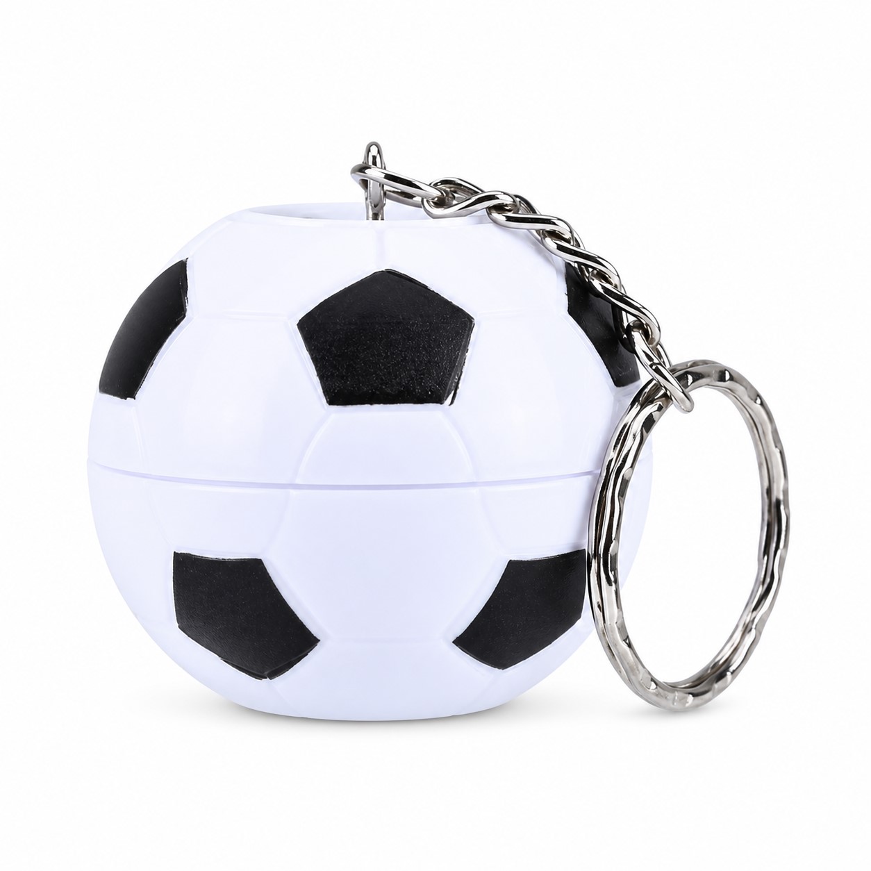 Rotating Plastic Soccer Ball Keychain — view 2