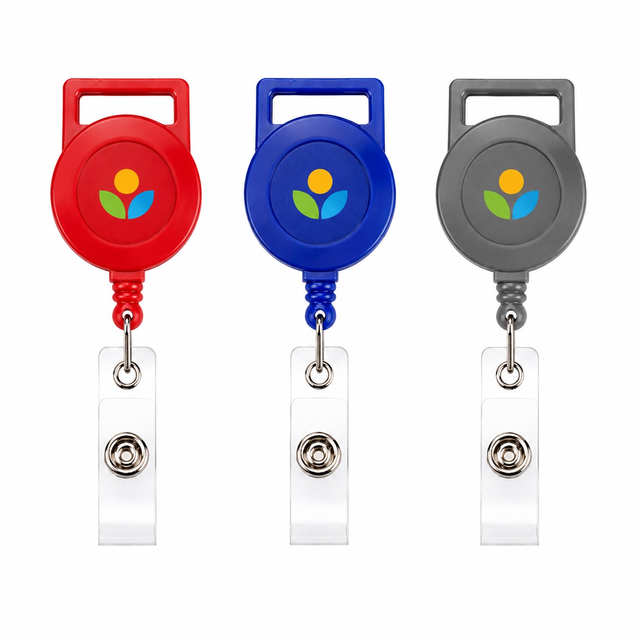 Smooth PVC Retractable Badge Reel With Strap