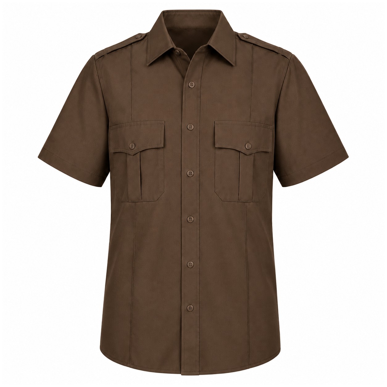 Short Sleeve Button-Front Uniform Shirt — view 6