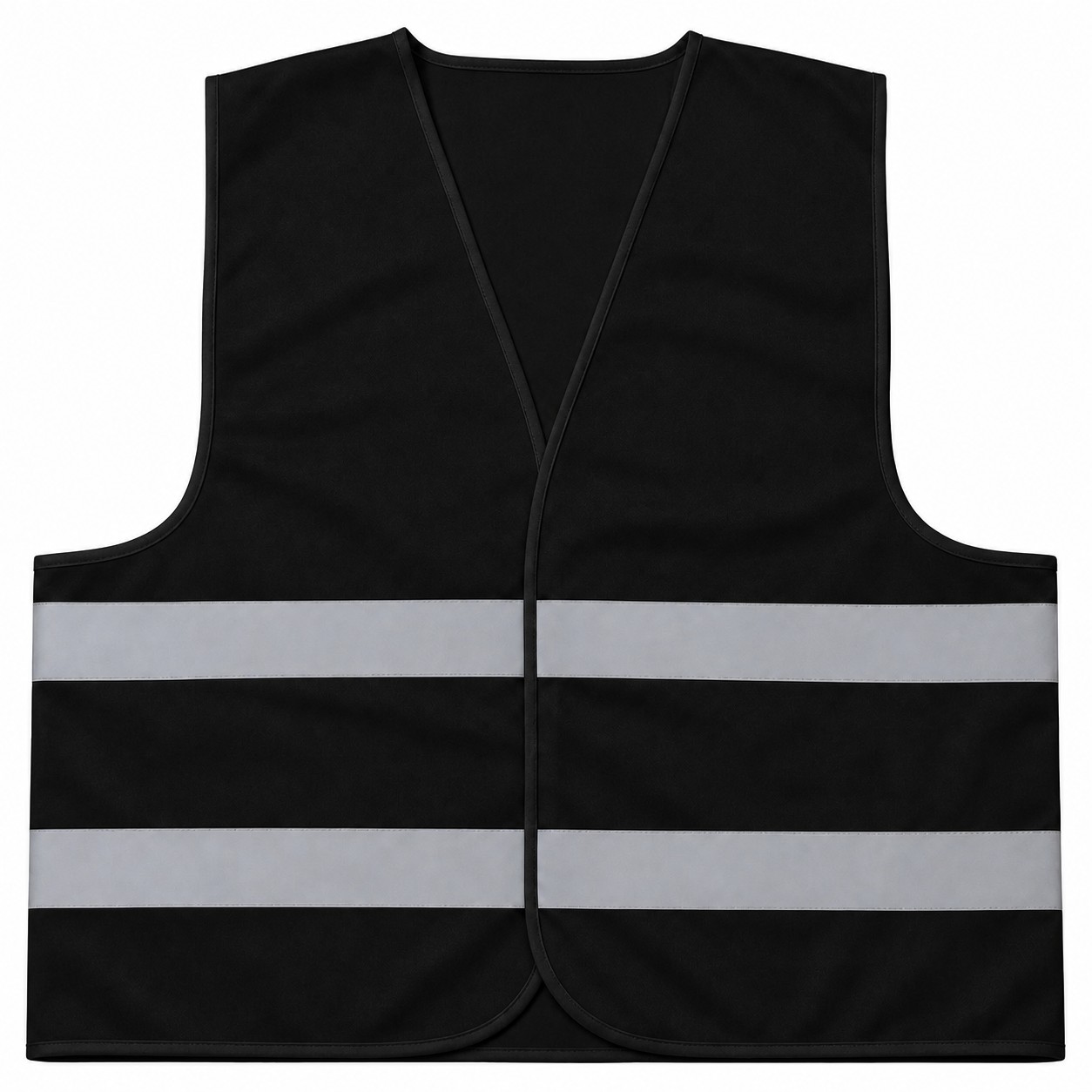 Reflective Polyester Safety Vest — Black