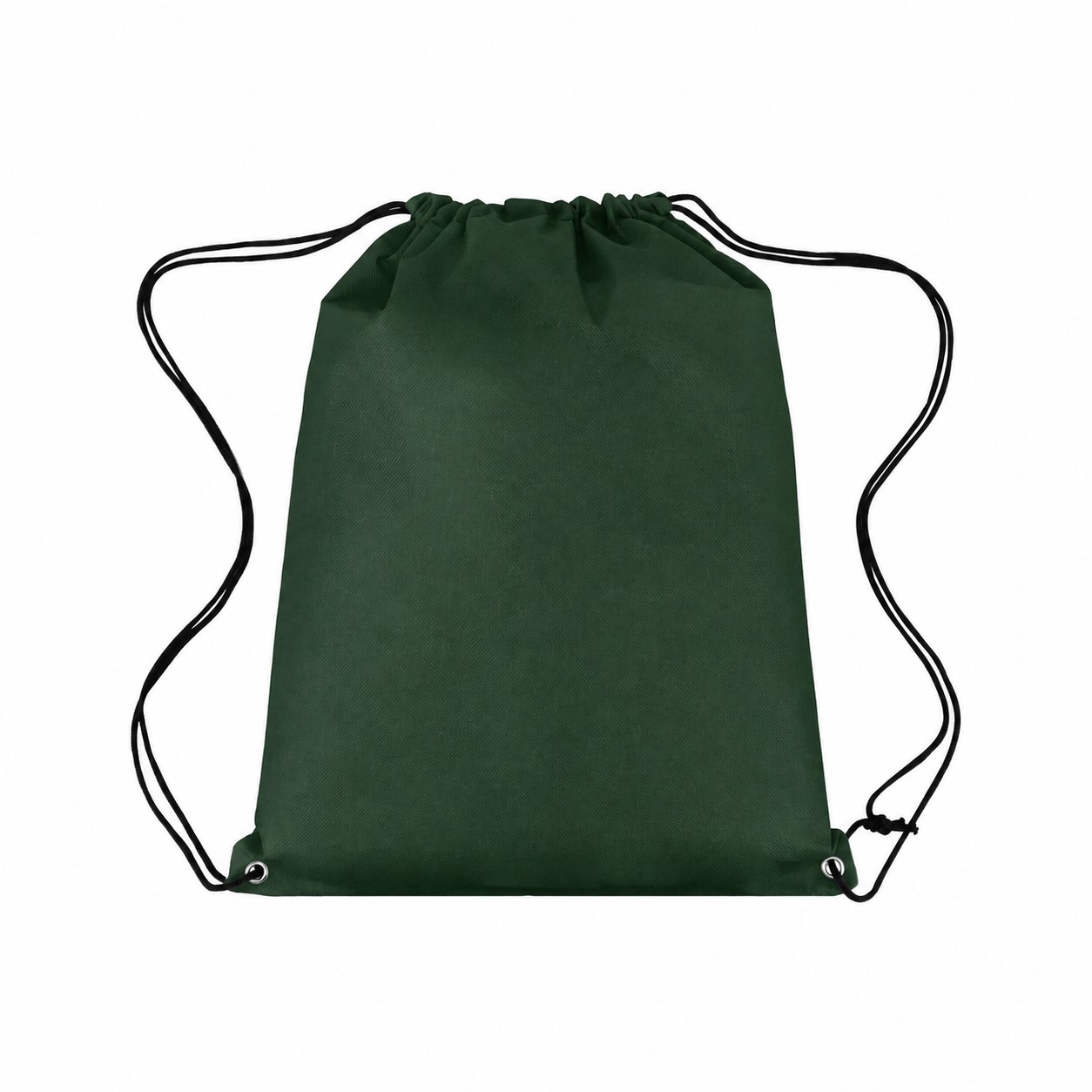 80GSM Non-Woven Metal Grommets Drawstring Bag — Forest Green