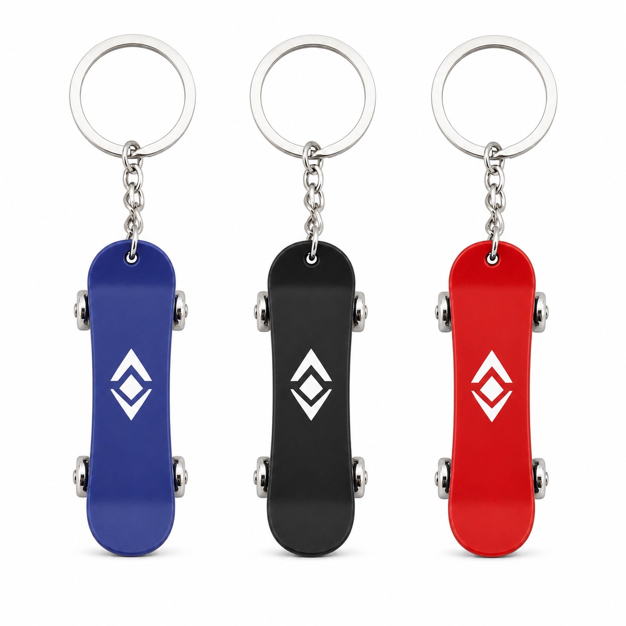 Mini Metal Skateboard Key Ring