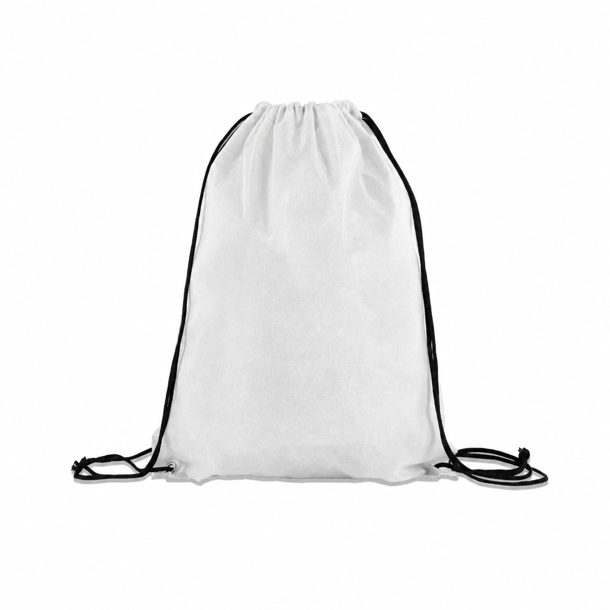 210D Polyester Drawstring Backpack With Adjustable Cords — Clear White
