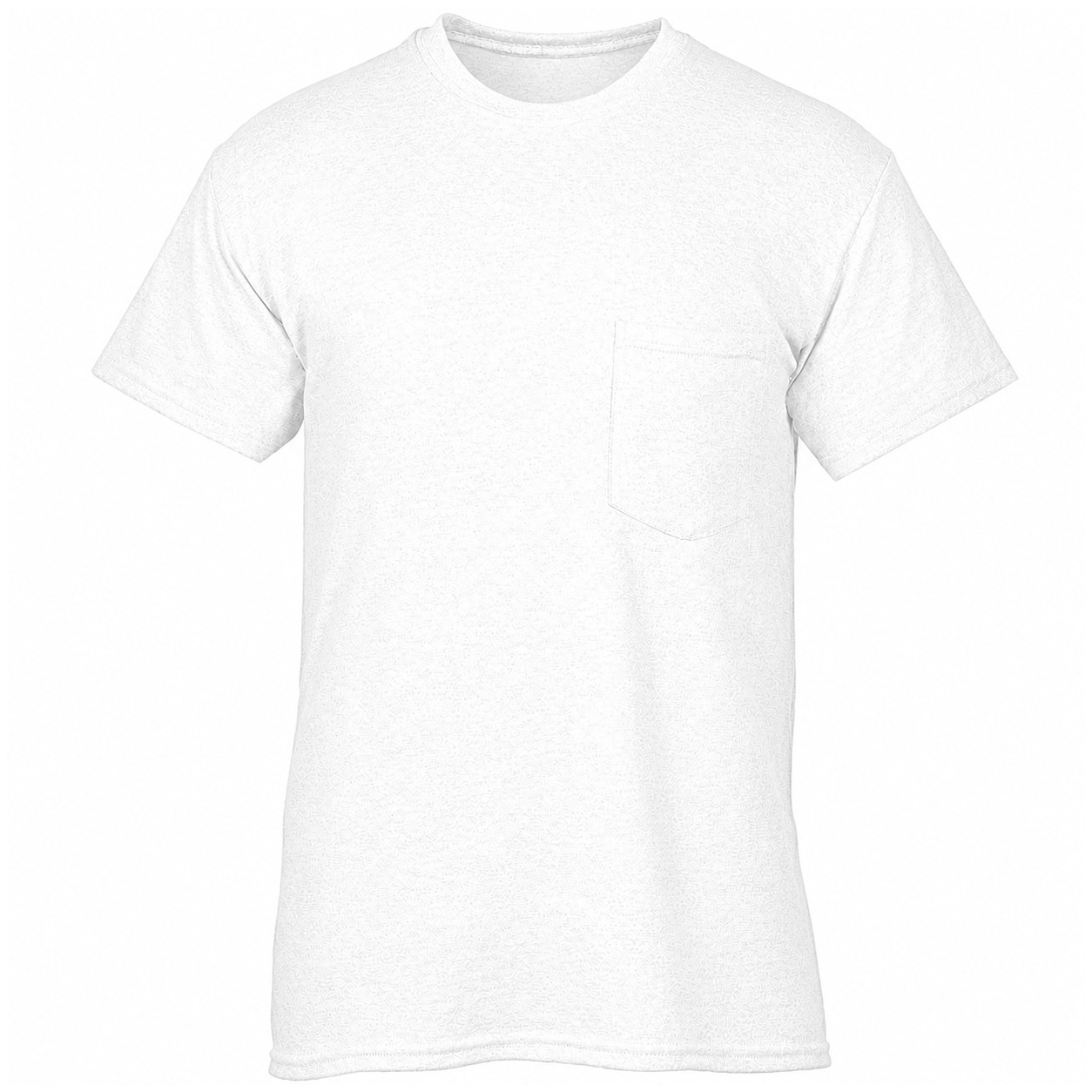 Cotton-Polyester Blend Pocket T-Shirt — White