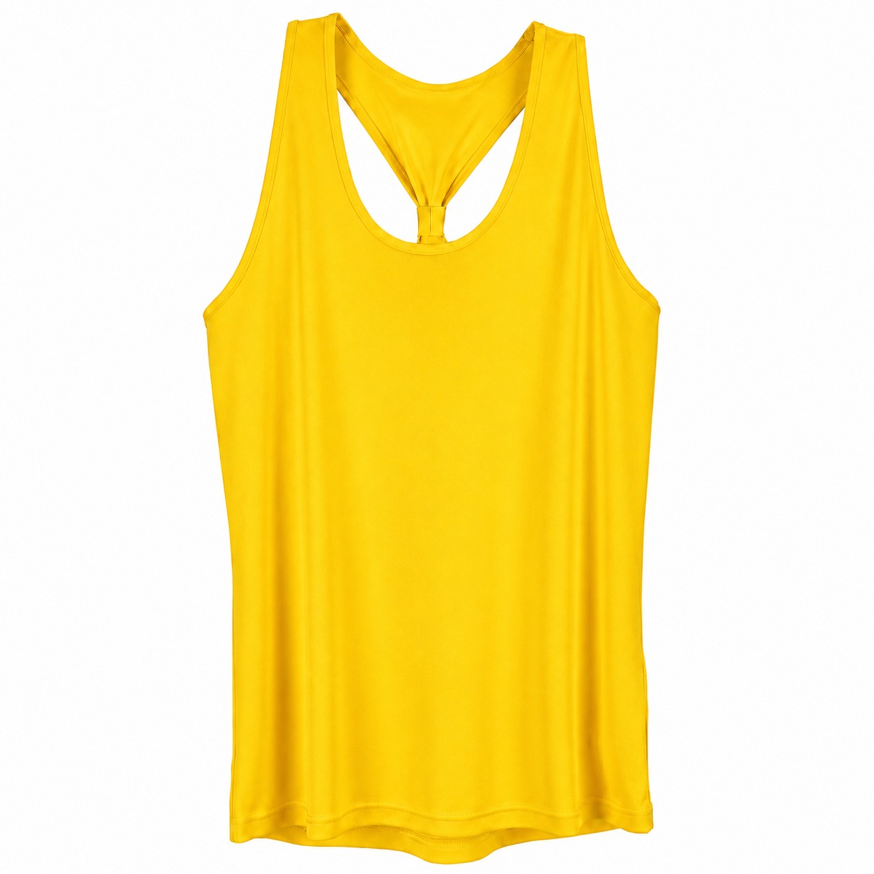 Ladies Knot Back Recycled Polyester Tank — Yellow