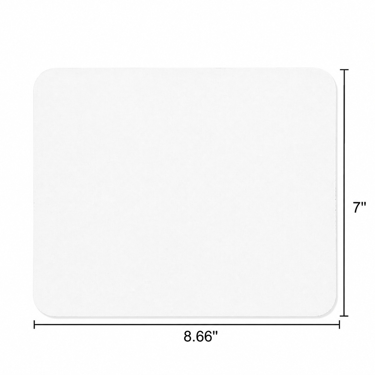 Fabric Mouse Pad With Rubber Foam Base — Clear White