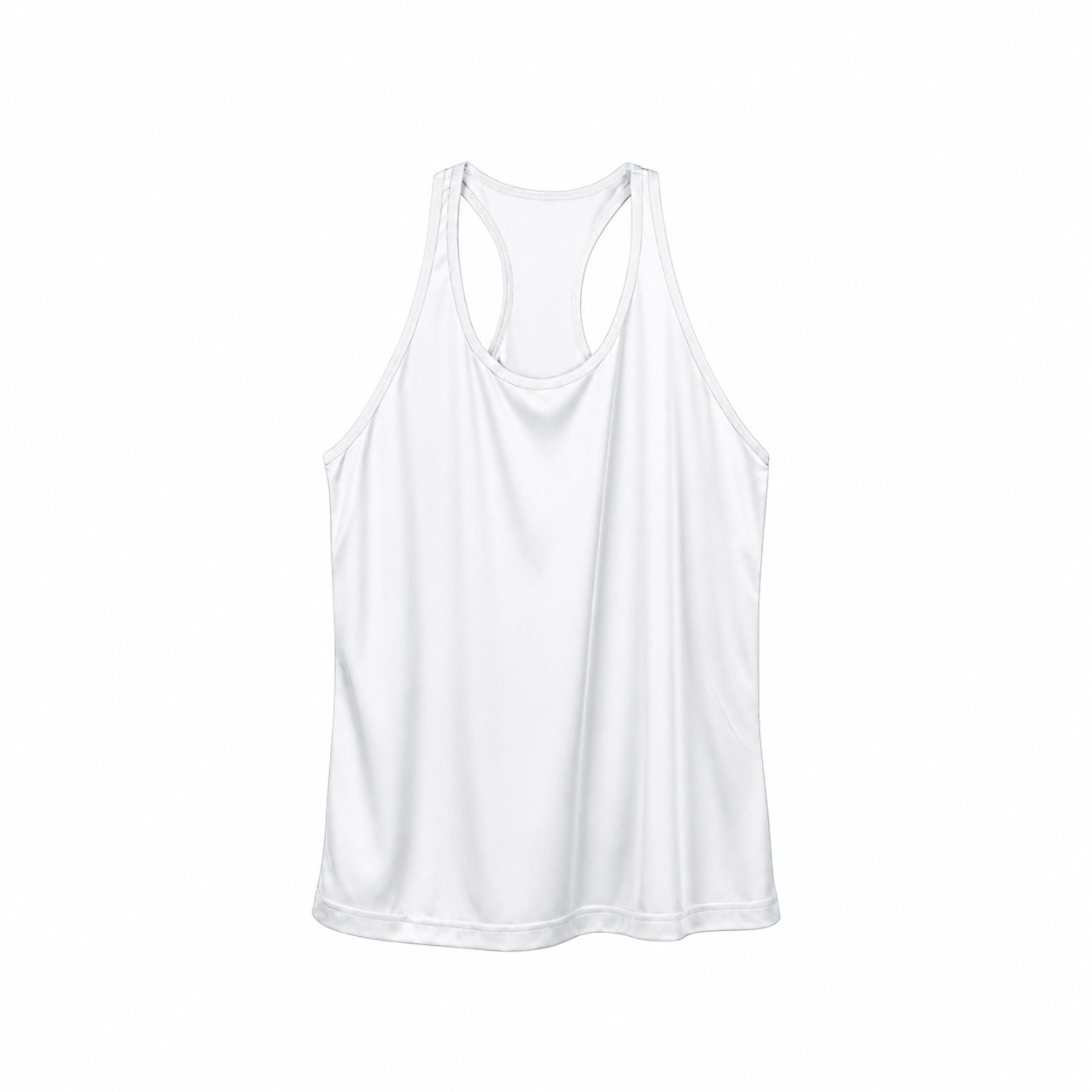 Ladies Racerback Polyester Performance Tank — White