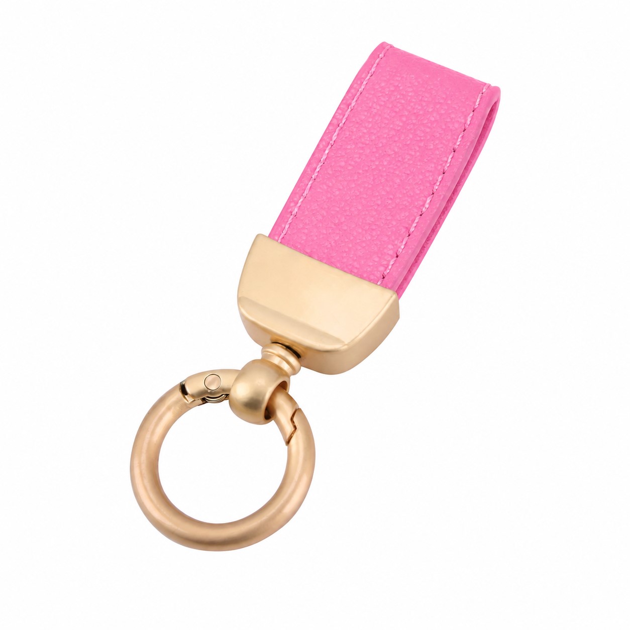 Detachable PU Strap Keychain Ring — Pink