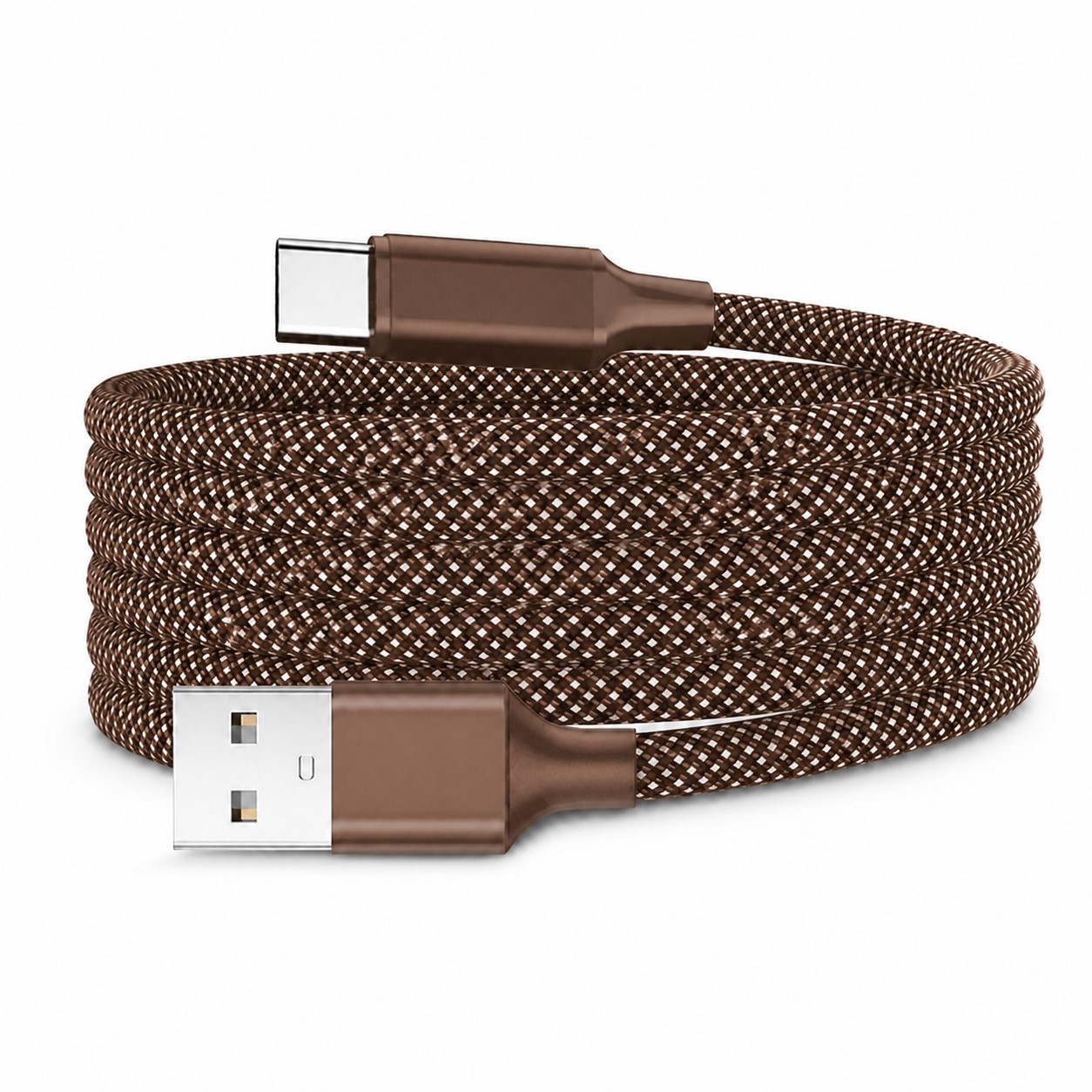Self Winding Charging Cable — Brown