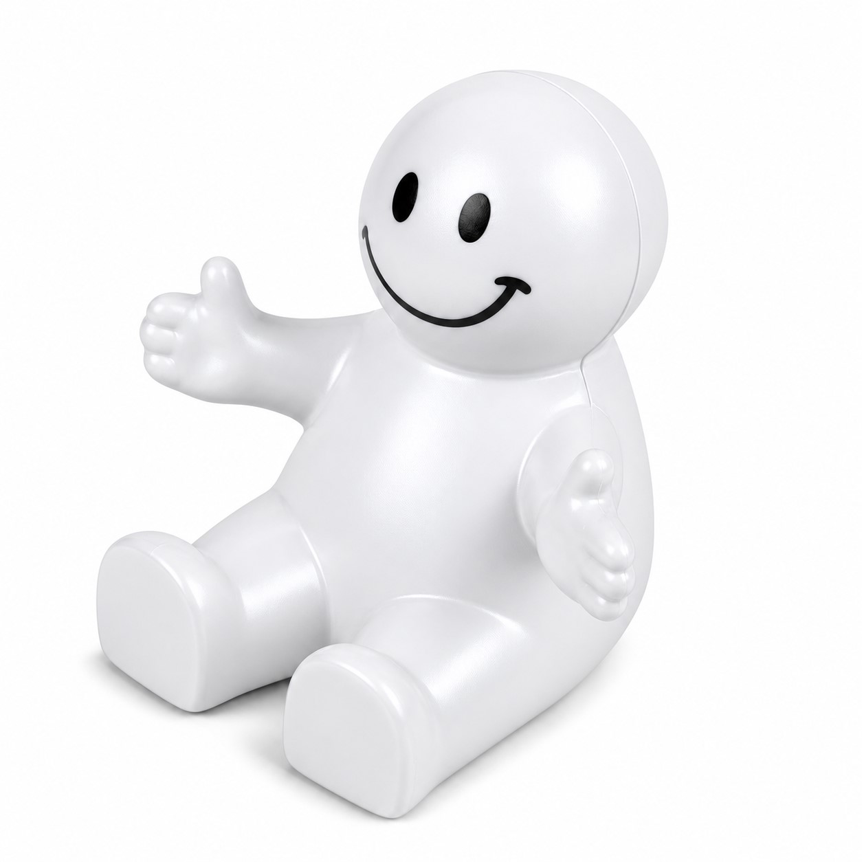 Smiley Stress Toy Phone Holder — White