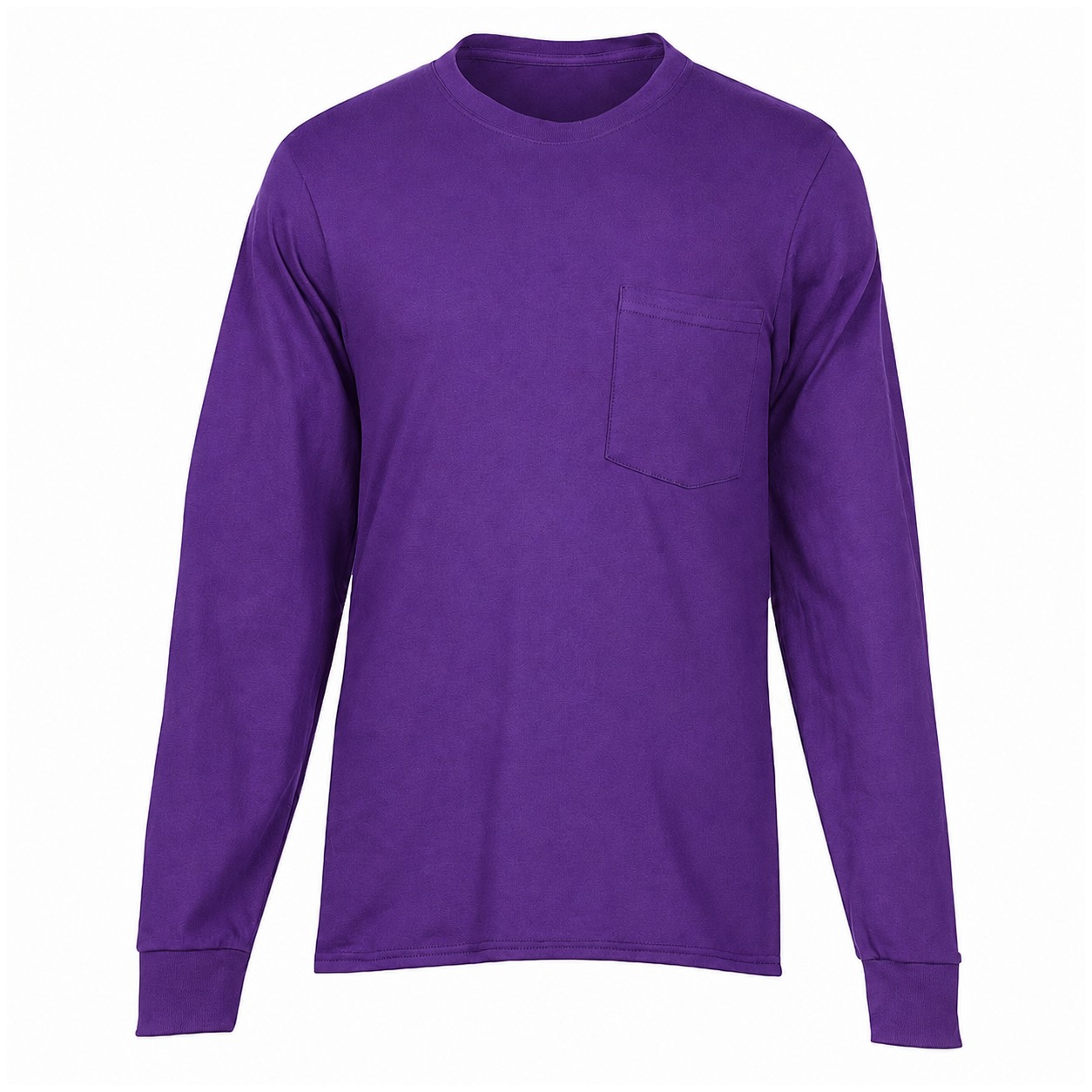 Cotton Pocket Long Sleeve Shirt — Purple