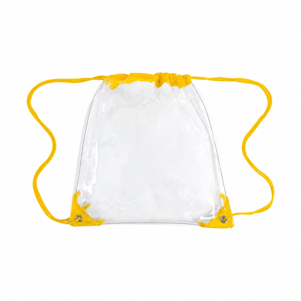 PVC And 210D Polyester Drawstring Bag — Yellow