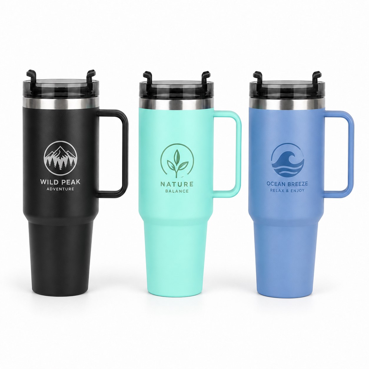 30 Oz Handled Stainless Steel Auto Tumbler