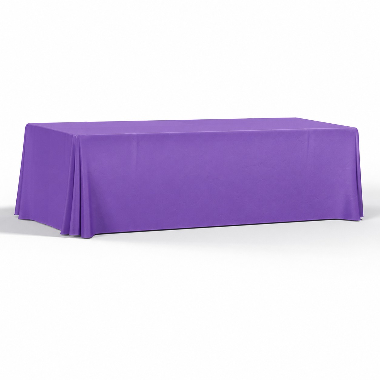 Four Side 8' Polyester Table Throw — Purple