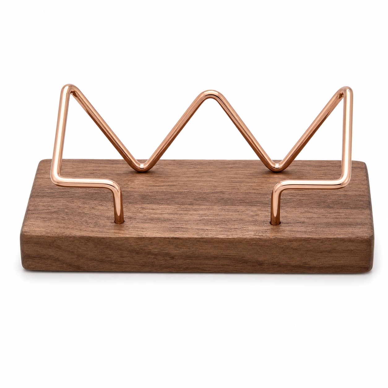 Wood And Metal Desktop Business Card Holder — view 2