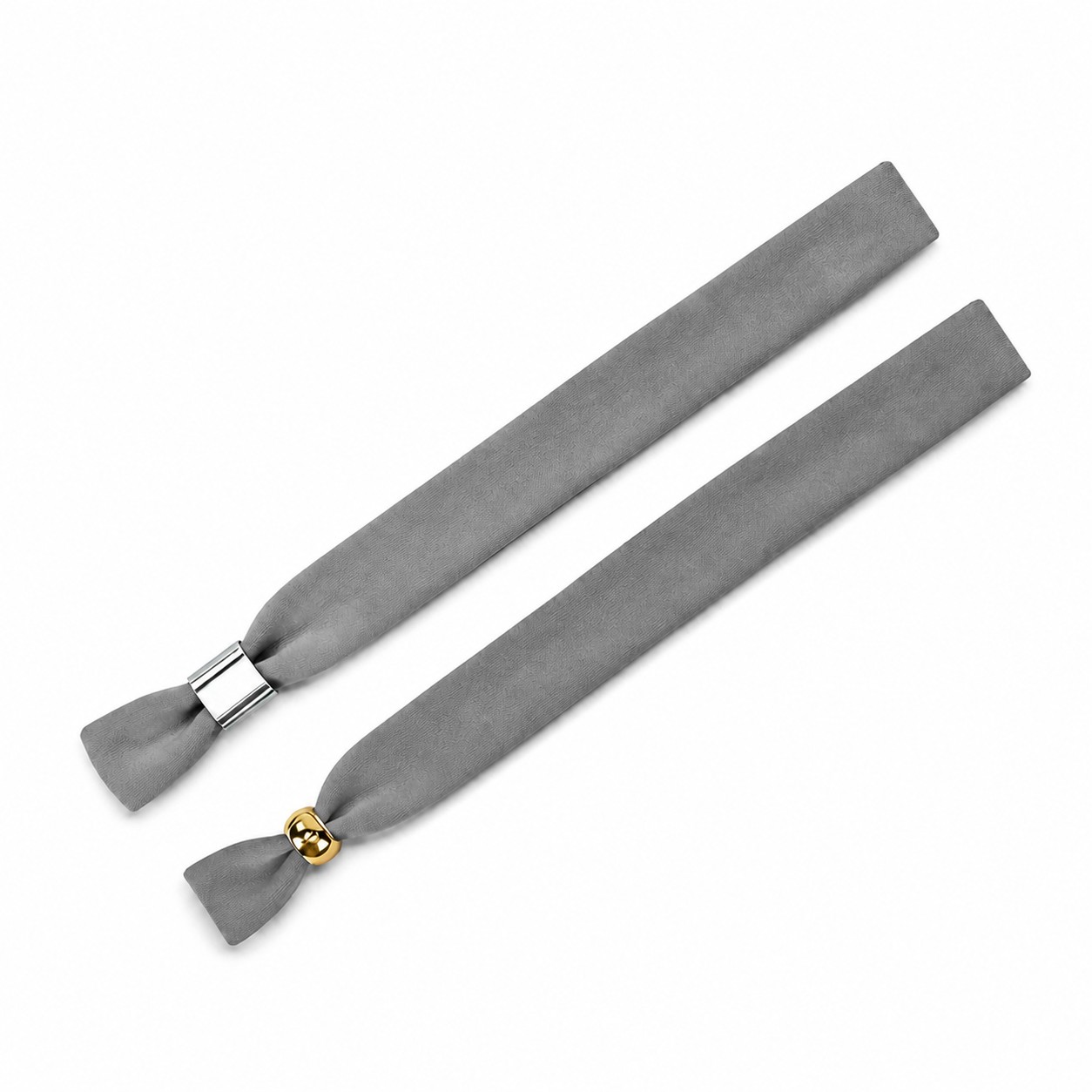 Polyester Wristband With Two-Way Metal Lock — Gray