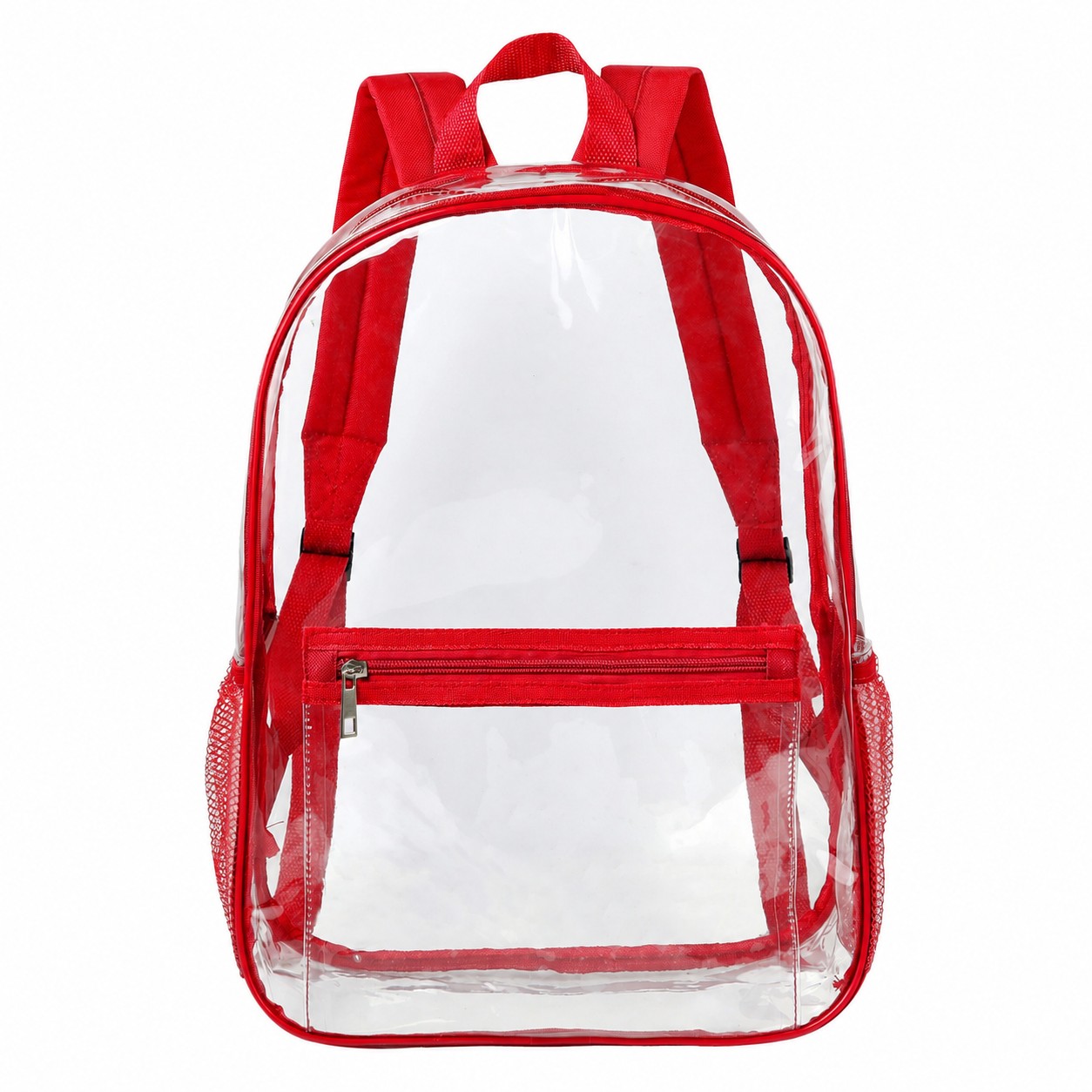 Clear PVC Backpack — Red