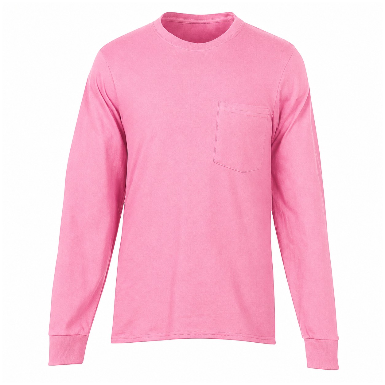 Cotton Pocket Long Sleeve Shirt — Pink