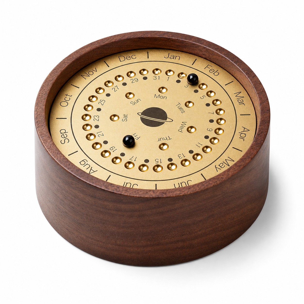 Walnut Wood Magnetic Perpetual Calendar — view 2