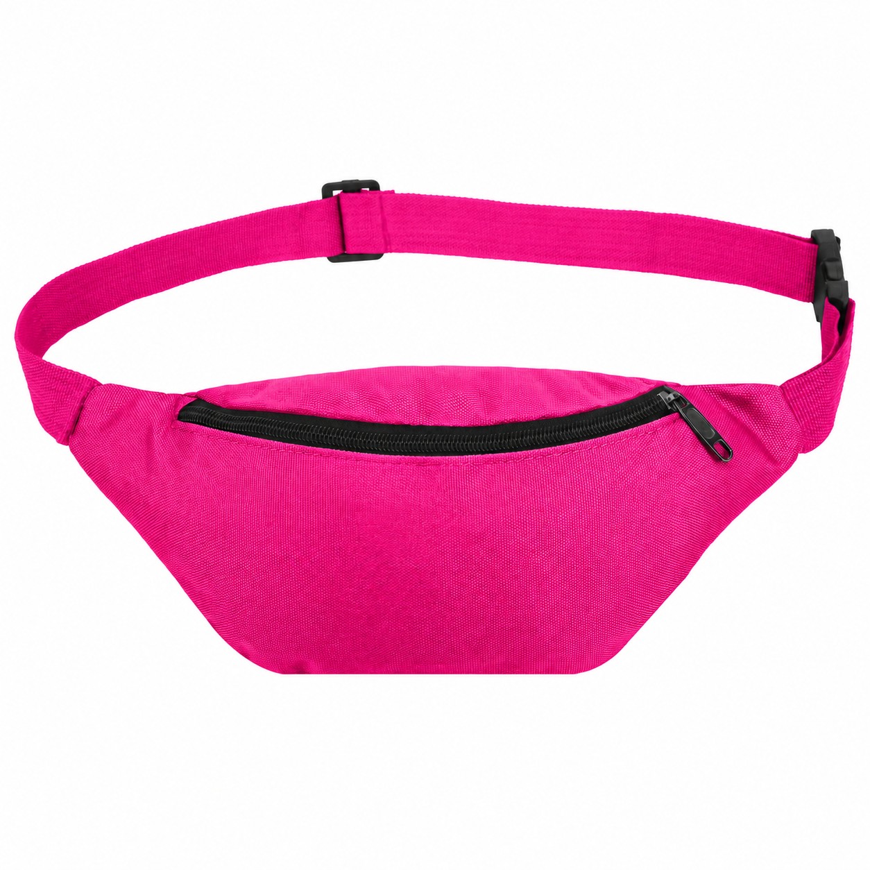 600D Polyester Roomy Fanny Pack — Magenta Pink