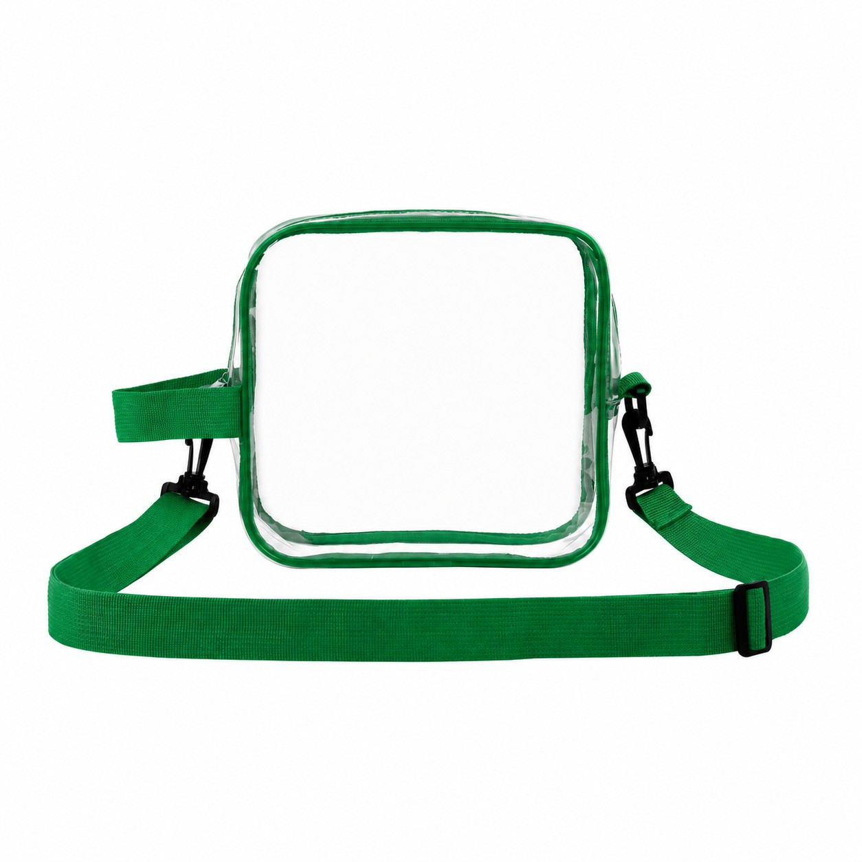 8.5-Inch PVC Crossbody Sling Bag — Clear White/Green