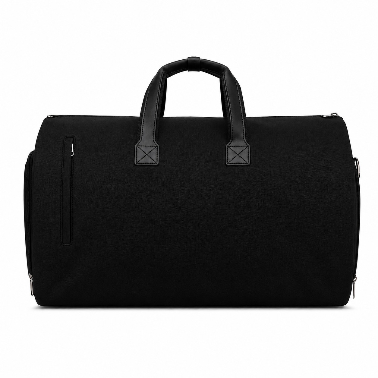 Polyester Convertible Garment Duffel Bag — Black