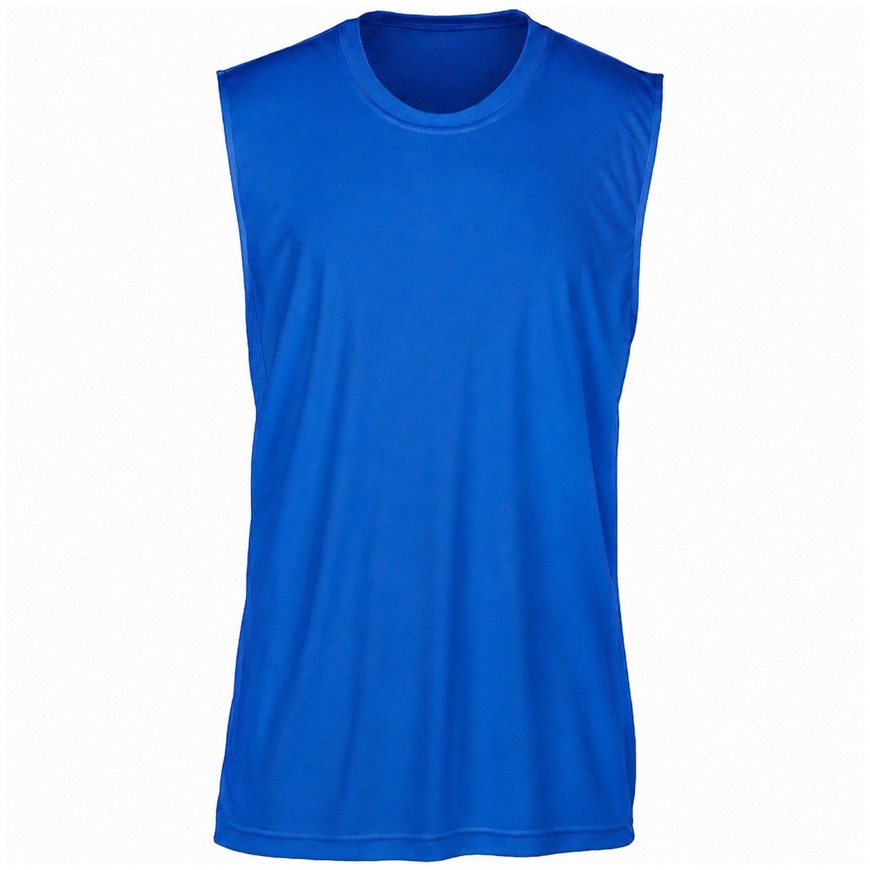 Sleeveless Polyester Performance Muscle Tank — Blue