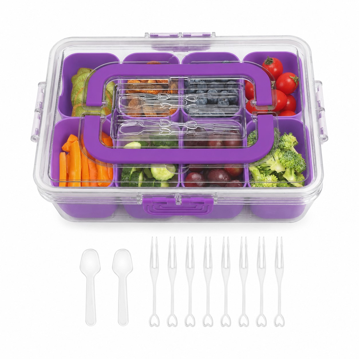 Handled Plastic Snack Serving Box — view 13